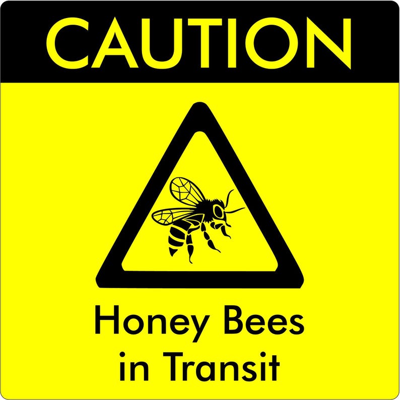 Square Bees in Transit Sign, made of magnetic material with outdoor use vinyl finish, this long lasting sign is ideal for repeated use on vans, cars and other forms of transport to warn of your precious cargo. This can be used in the same way as an L Plate and can be clipped onto any magnetic surface and also safely removed and used repeatedly.