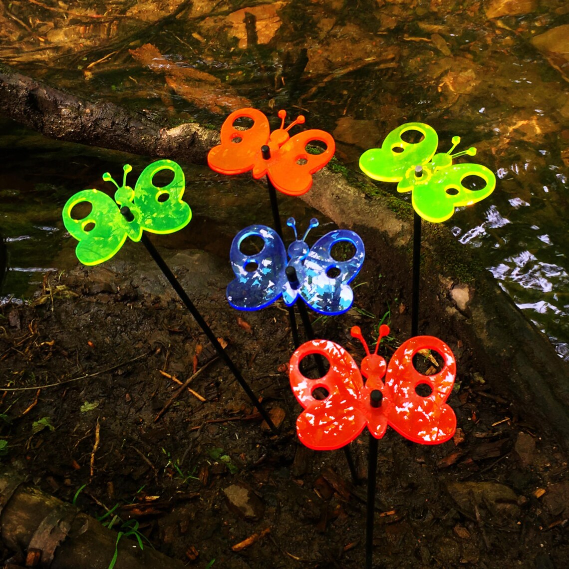 Garden Ornaments Butterfly Set of 5 Medium Decorative Garden Etsy