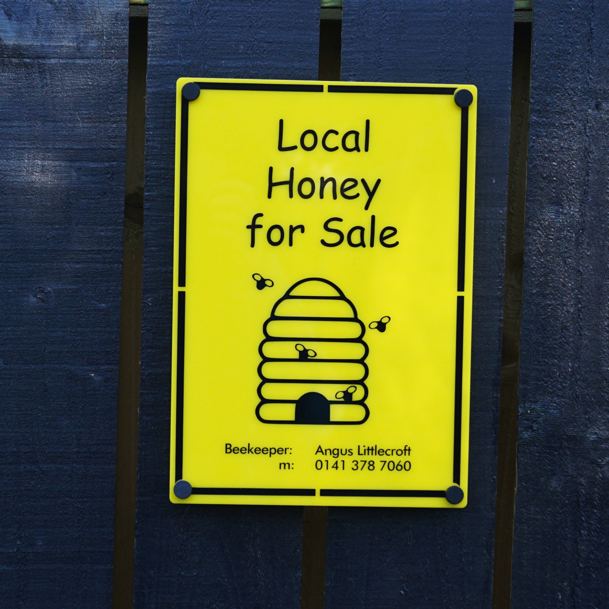Personalized 'Local Honey for' Acrylic Beekeeping Sign