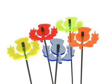 Conjunto SunCatcher 5er 'Schottische Distel', 6cm (Farbe: fluoreszierend Blau)