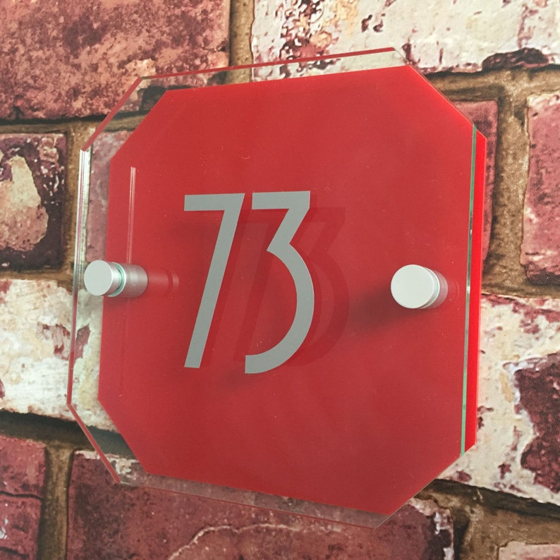Modern House Sign Door Number Glass Effect Acrylic Plaque Etsy UK
