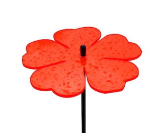 Apanhador de sol com flores duplas brilhantes: decoração de jardim, decoração de varanda (75 cm de altura, 15 cm de comprimento)