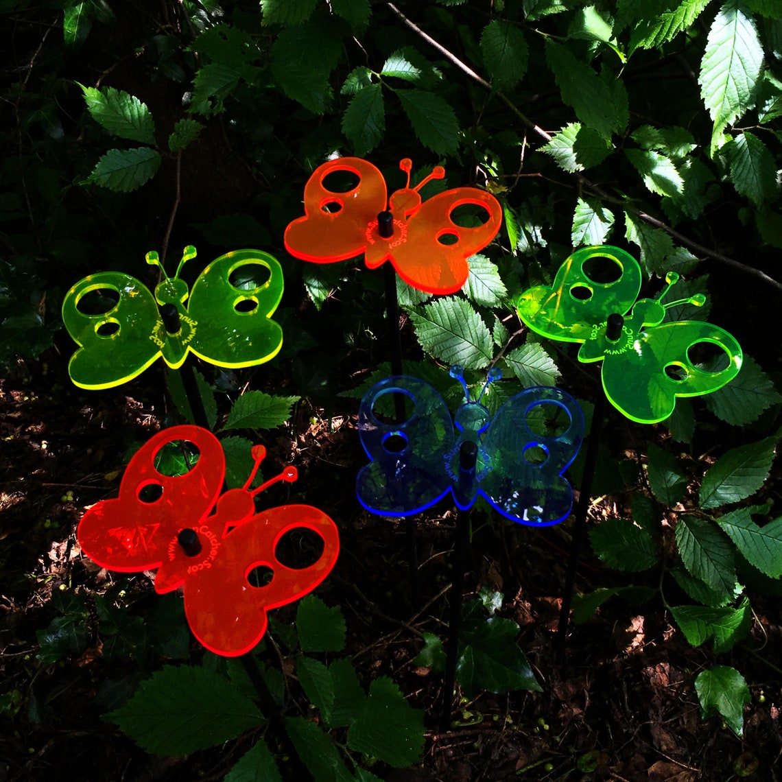 Garden Ornaments Butterfly Set of 5 Medium Decorative Garden Etsy