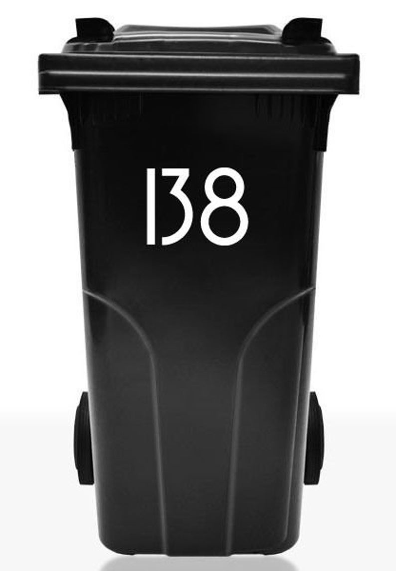 font colour - white, Number Letter - 1 Bin Number Sticker /'Avenida/'
