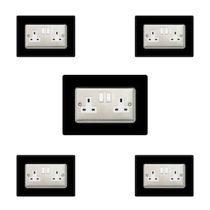 5x Dubbel sockelram, Bakpanel eller platta i akryl, Skydda väggen mot fingeravtryck