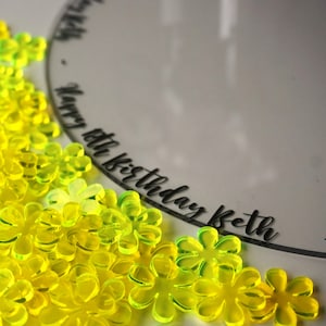 Sottotorta personalizzato da 6 a 11 pollici con messaggio personalizzato inciso o stampato disco rotondo acrilico spesso 1/8 di pollice per occasioni o eventi speciali