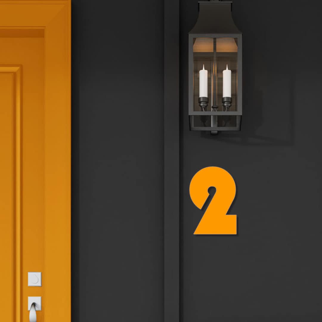 House Number 2 BAUHAUS Door Gate Numbers 3 Sizes (15, 20, 25cm / 5.9, 7 ...