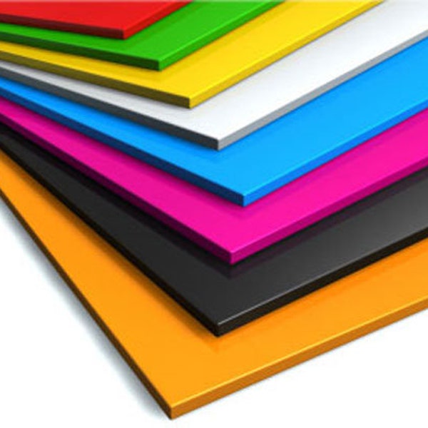 Coloured Acrylic SHEET A5 (210mm x 148mm / 8.2 x 5.83 inches) 3mm thick Choice 18 Colours plus Clear Available Plastic Panel Plate DIY Craft