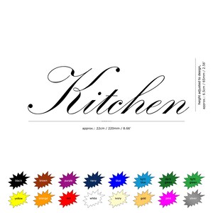 Küchen Kalligraphie Aufkleber &quot;Schriftzug&quot; | 22cm breite | 16 Farben