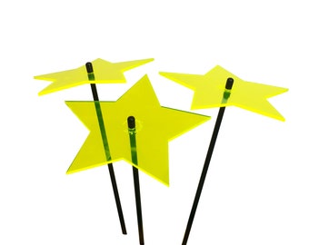 Sun Catcher Garden Decor 3er Set Sonnenfänger Garten Stecker, Statuen, Figuren. 75cm hohe Stern Dekoration für Garten, Balkon oder Terrasse
