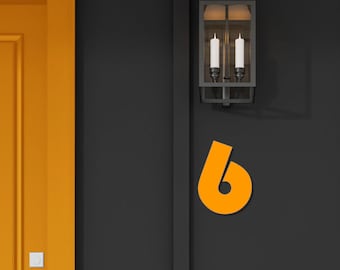 Bauhaus Akryl Husnummer 6: Modern Flytande Dörrskylt, Välj Storlek, Färg, Fästen Ingår