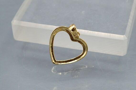 14K Yellow Gold Open Heart Pendant - image 3