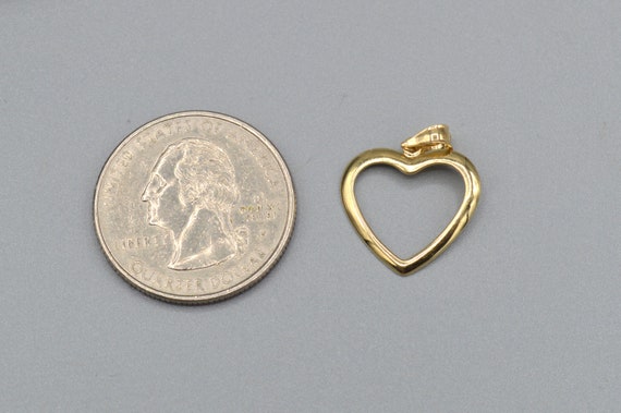 14K Yellow Gold Open Heart Pendant - image 8