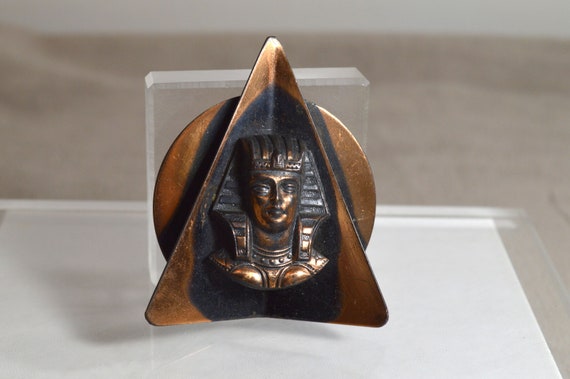 Unique Vintage Copper Egyptian Revival King Tut P… - image 1