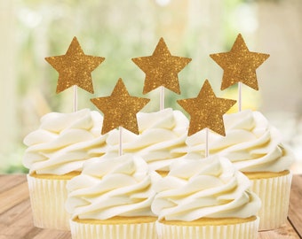 Star Cupcake Toppers / Little Star Cupcake Toppers / Star Picks | Set of 12