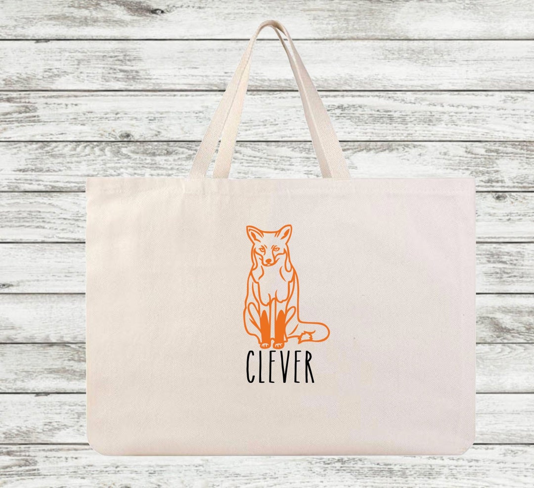 Fox Tote Bag / Teacher Tote / Mom Tote / Cute Tote Bag / Kids - Etsy