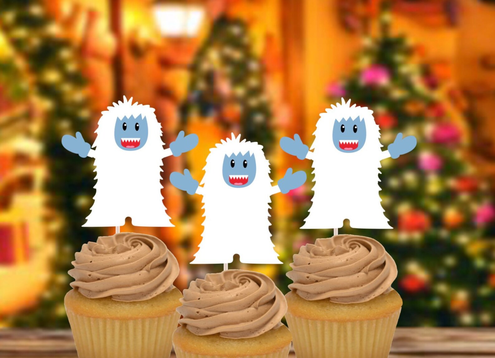 Yeti Cupcake Toppers / Yeti Cake Topper / Yeti Birthday / Yeti Etsy