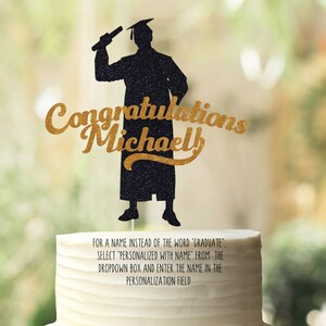 Graduation Cake Topper / Congratulations Graduate / Jumping Graduate ...