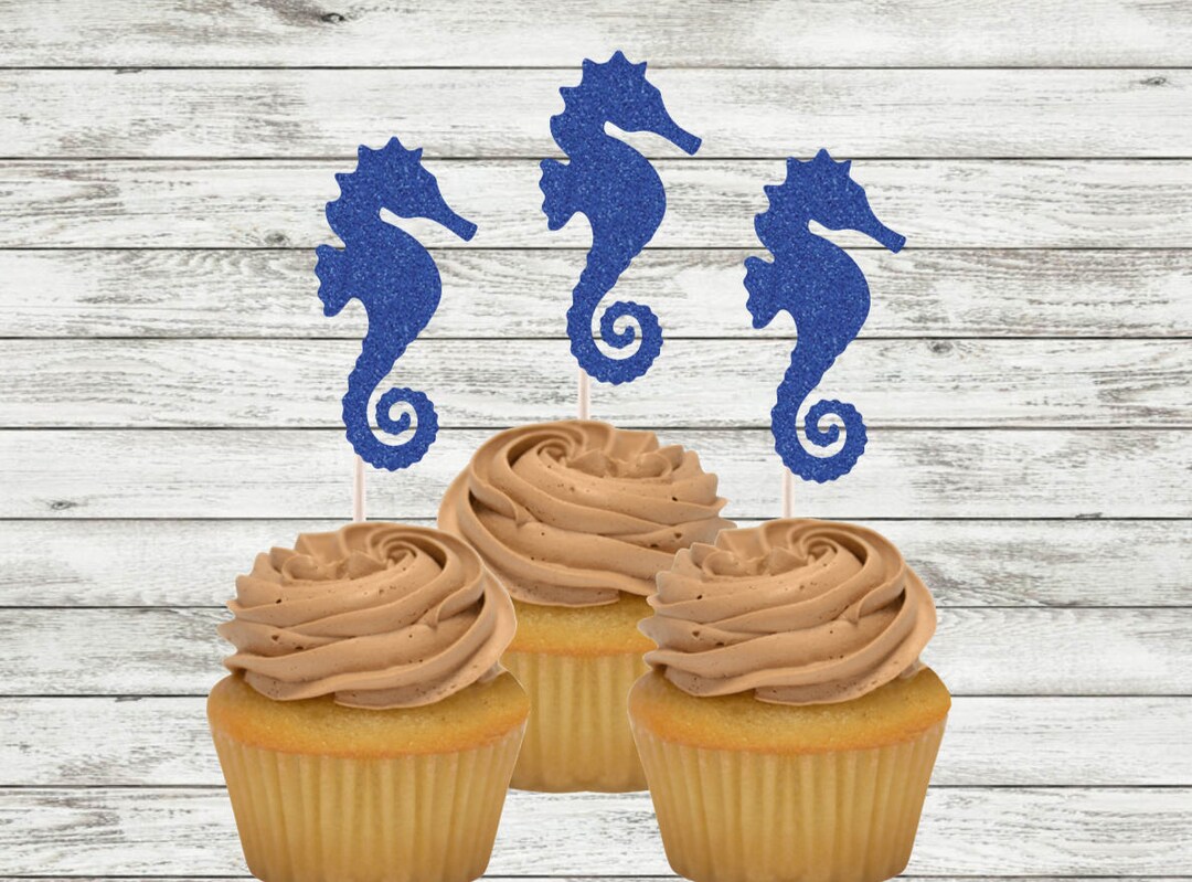 Seahorse Cupcake Toppers / Party Picks Set of 12 - Etsy