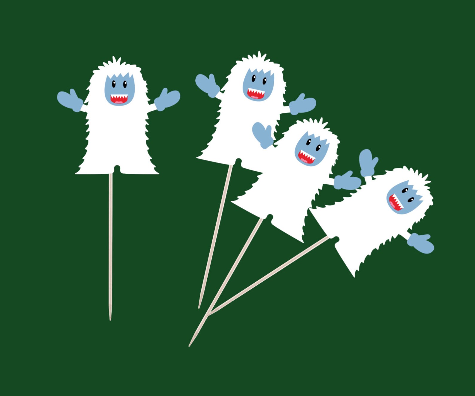 Yeti Cupcake Toppers / Yeti Cake Topper / Yeti Birthday / Yeti Etsy