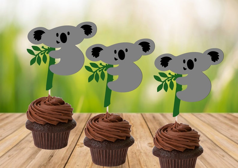 Koala Cupcake Topper / Koala Birthday / Koala Party Set of Etsy