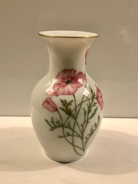 Vase Richard Ginori Muse - Porcelaine Fine Dorée - 14,6 X 7,3 X 7,1 Pouces - Made In France