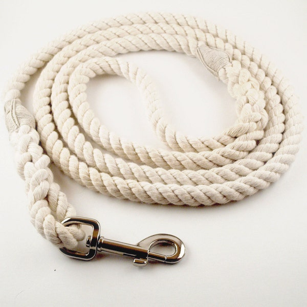 Rope Dog Leash - Cotton - Natural Coloring - No Dye