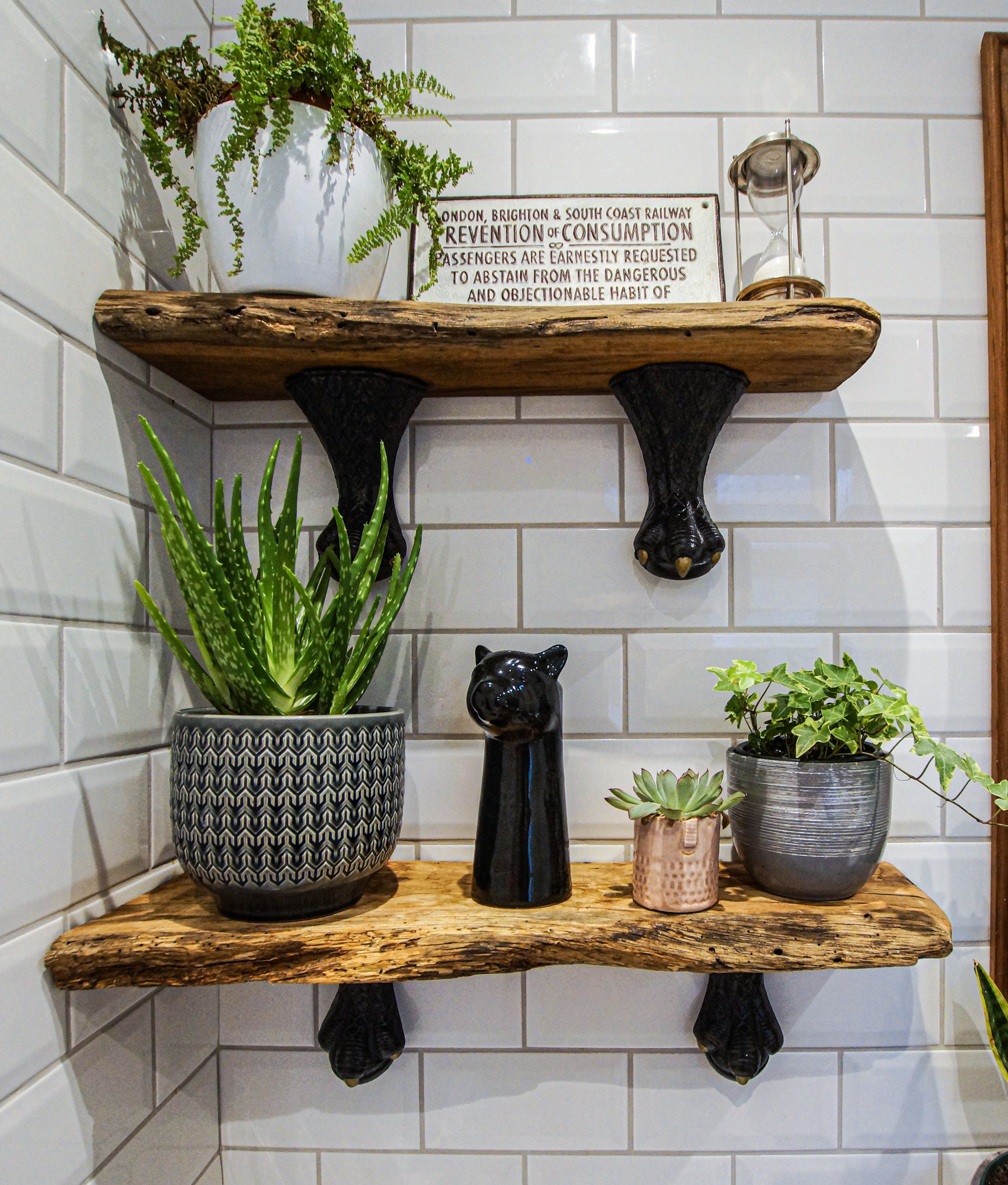 Live edge reclaimed Oak Shelf Etsy