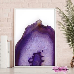 Agate Printable Poster With Faux Gold Foil, Geode Agate Print, Blue ...