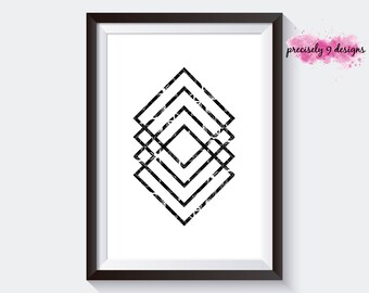 Marble Multi Diamond Printable Art, Scandinavian Printable Poster, Black Marble Diamond Art, Black Diamond Poster, Marble Art