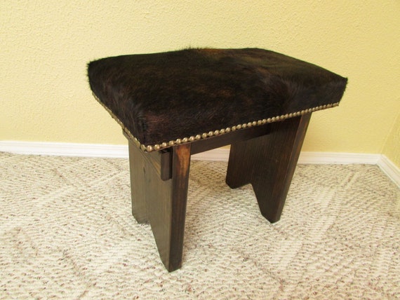 Western Cowhide Bench Vanity Stool 20 X 11 D X 18 Inch H Etsy