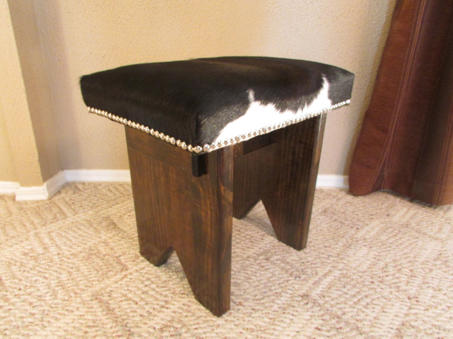 Cowhide Bench Seat 19 L X 13 D X 18 Inch H With Quality Etsy