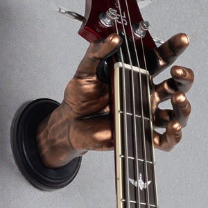 Soporte de guitarra con forma de mano de cobre, modelo izquierdo – Para colgar en la pared, decoración para sala de música, regalo para músicos