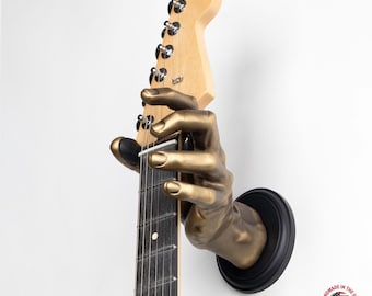 Gold GuitarGrip Hand Shaped Wall Mounted Guitar Hanger - Left Grip
