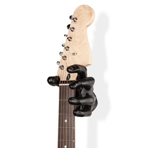 Black Left Guitar Hanger - Male Hand