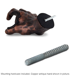 Standard mounting hardware screw with copper guitargrip.