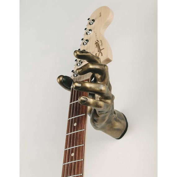 GuitarGrip Hand Shaped Copper Finish Guitar Hanger, Guitar Wall Mount-Left