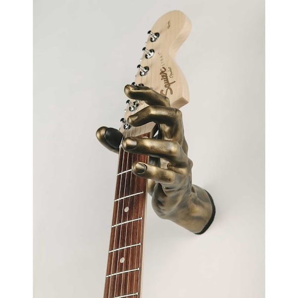 Gold GuitarGrip Hand Shaped Wall Mounted Guitar Hanger - Left Grip