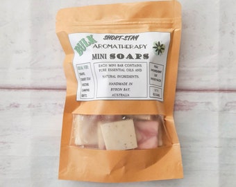 BULK Short Stay Mini Soaps Pack VEGAN Mixed Aromas Pure Aromatherapy Soap Handmade 500 Gram 1 Kilo Box Natural Bed & Breakfast Motel