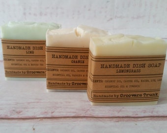 Handgemaakte afwaszeep 3 pack citrus aromatherapie zero waste 100 gram natuurlijke veganistische essentiële oliën gemaakt in Byron Bay zeep