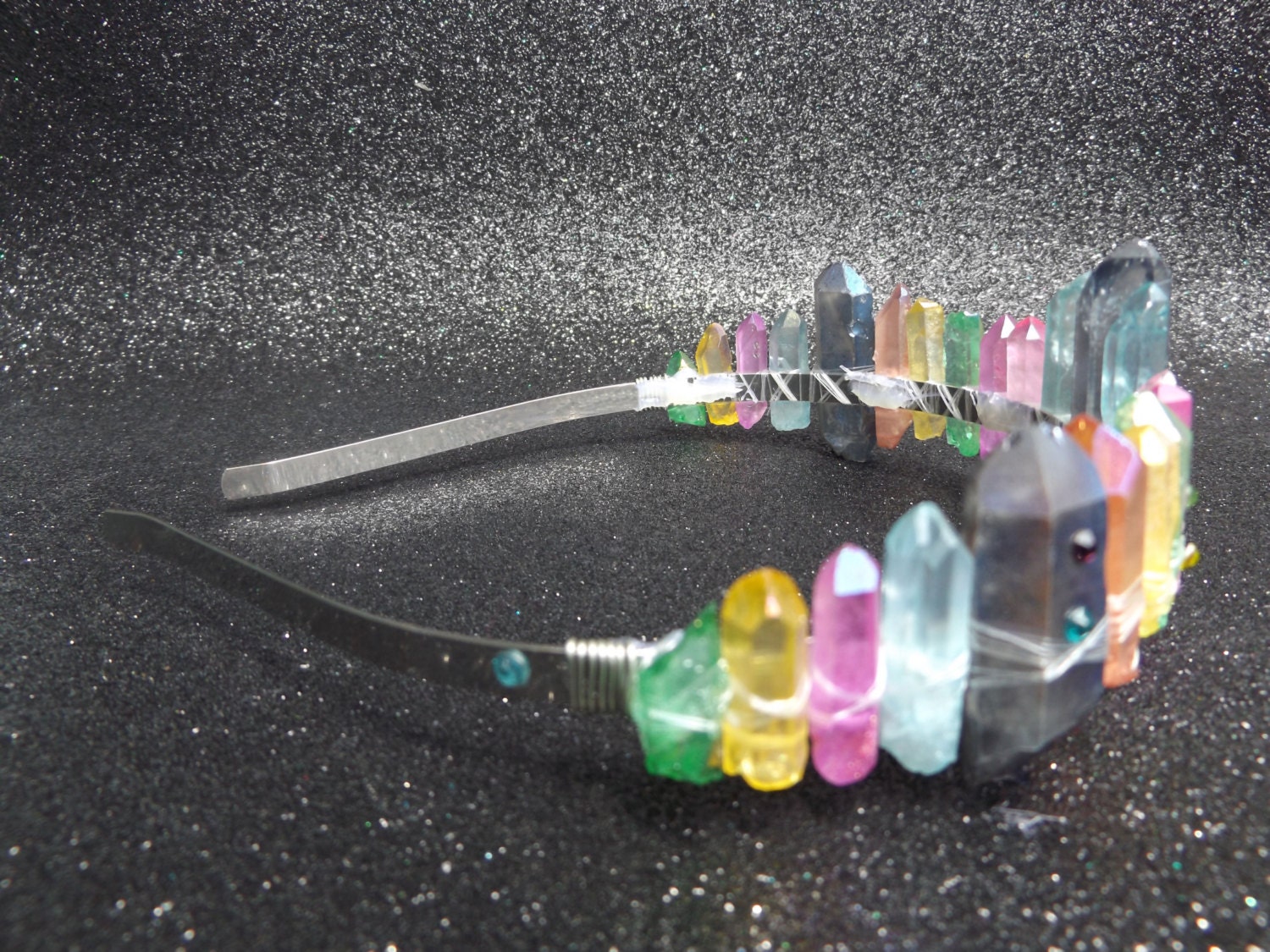 Crystal Aura Quartz Crown with Silver Detailing Aura Quartz Crown - Etsy main image 2