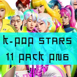 PNG Elements Download "K-Pop Stars" 11 Pack Fake Korean Pop Stars Tanz Hip Hop Musik Korea Kpop K Pop 케이팝 Clipart Grafik High Res 300dpi