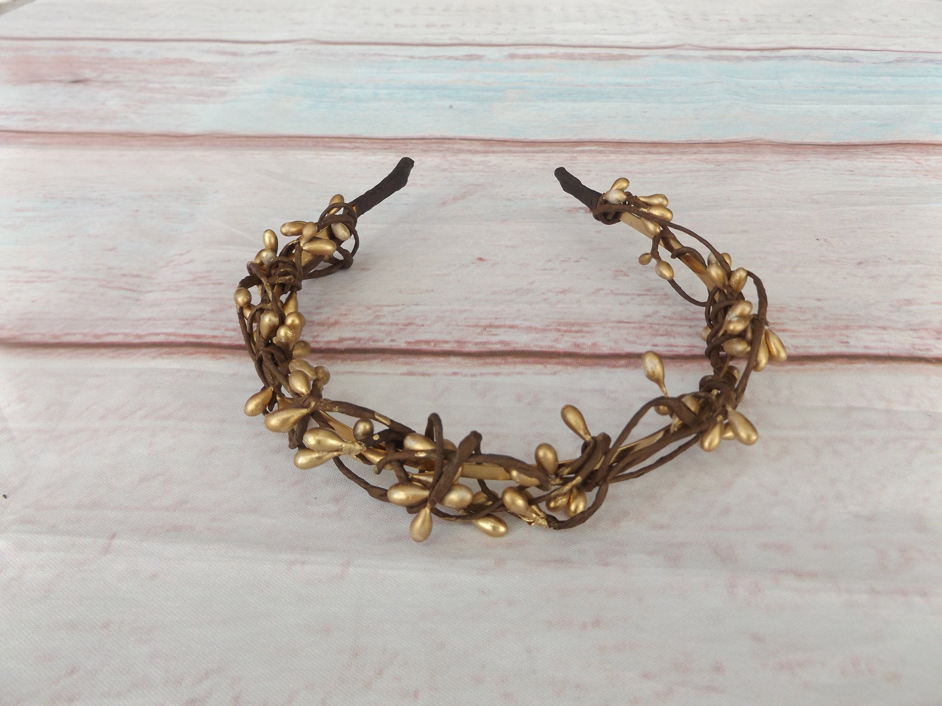 Fairy Woodland Crown Handmade Elf Headband Flower Circlet for Women Girls White Flower Fairy Crown - Handmade Rose Woodland Headpiece  main image 3