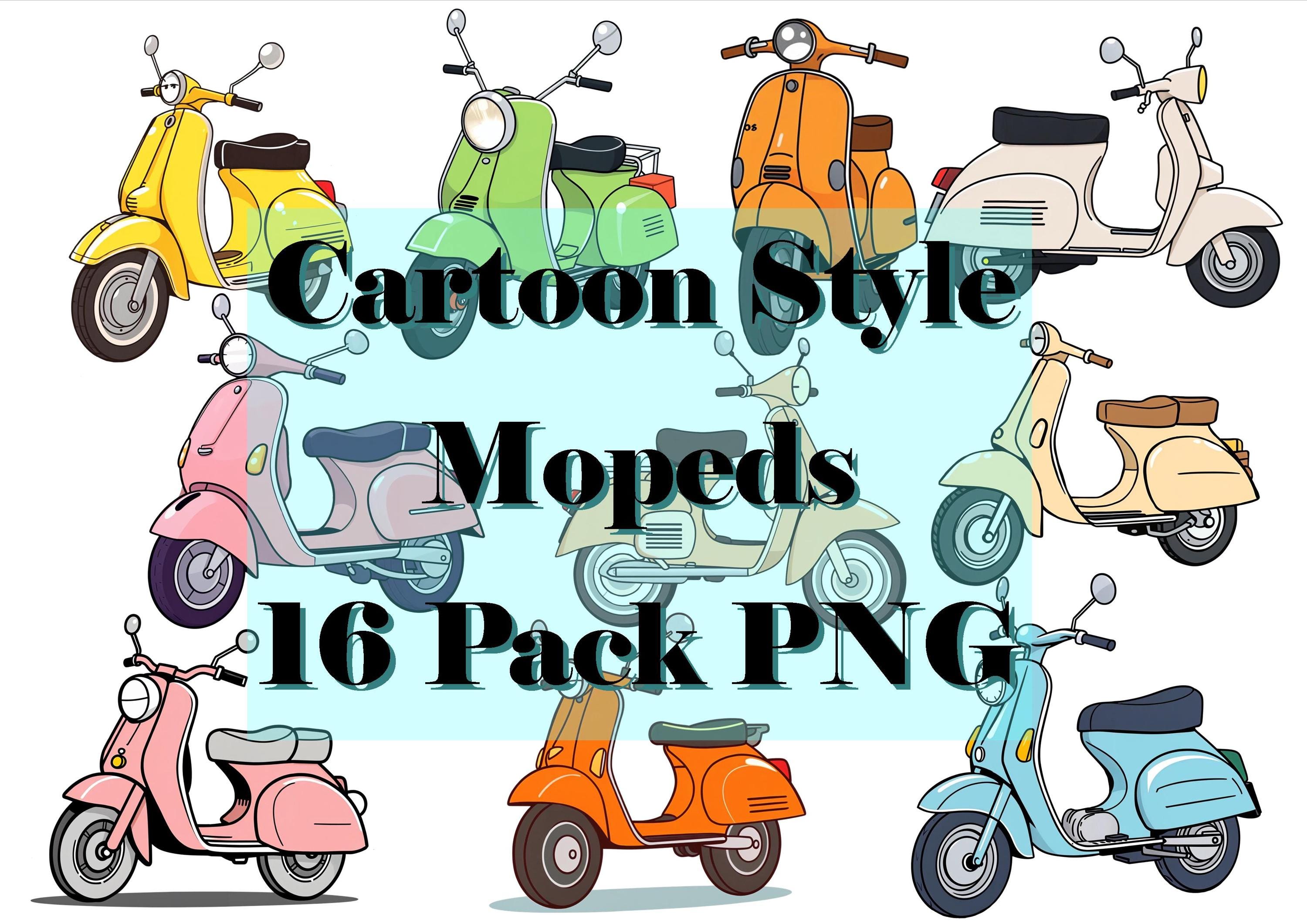 Cartoon Moped Back Rack PNG Elements Download