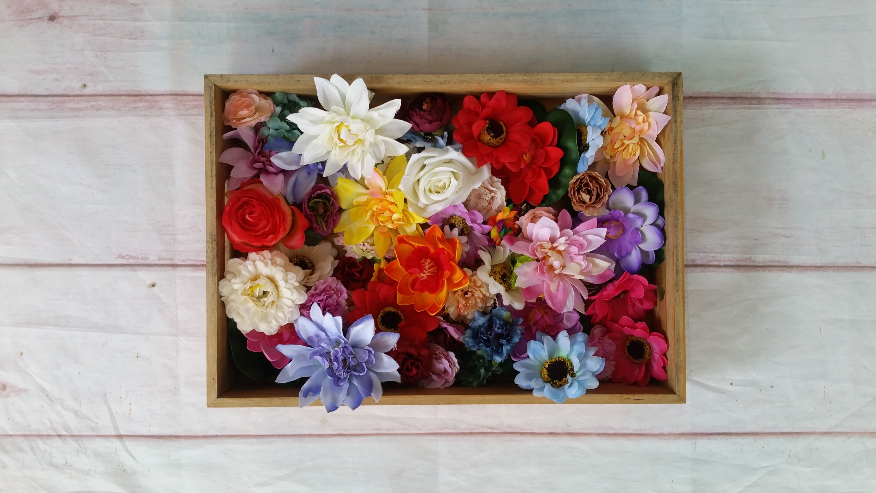 30 BULK European Flower Cluster Fake Floral "Mixed 30 Item Pack" Hair Clip On Flowers Mix Pinup Rockabilly Faux Clips Blooms Flowers English