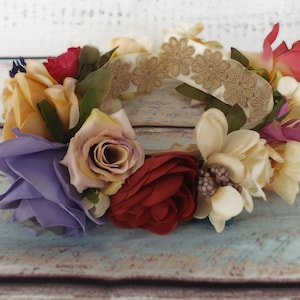 Floral Medley Hair Flower Garland Party Girl Festival Field Of Flowers Crown Wreath Boho Bohemian Hens Party *REDUCED PRICE*