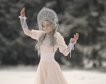 Winter queen costume/Snow Ice queen fantasy dress