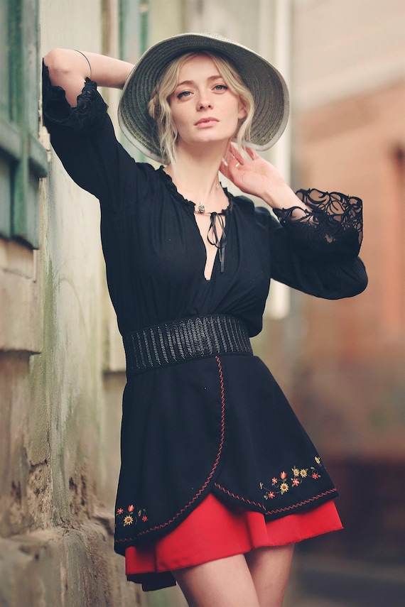 black long sleeve dress blouse Halo Long Sleeve Satin Blouse