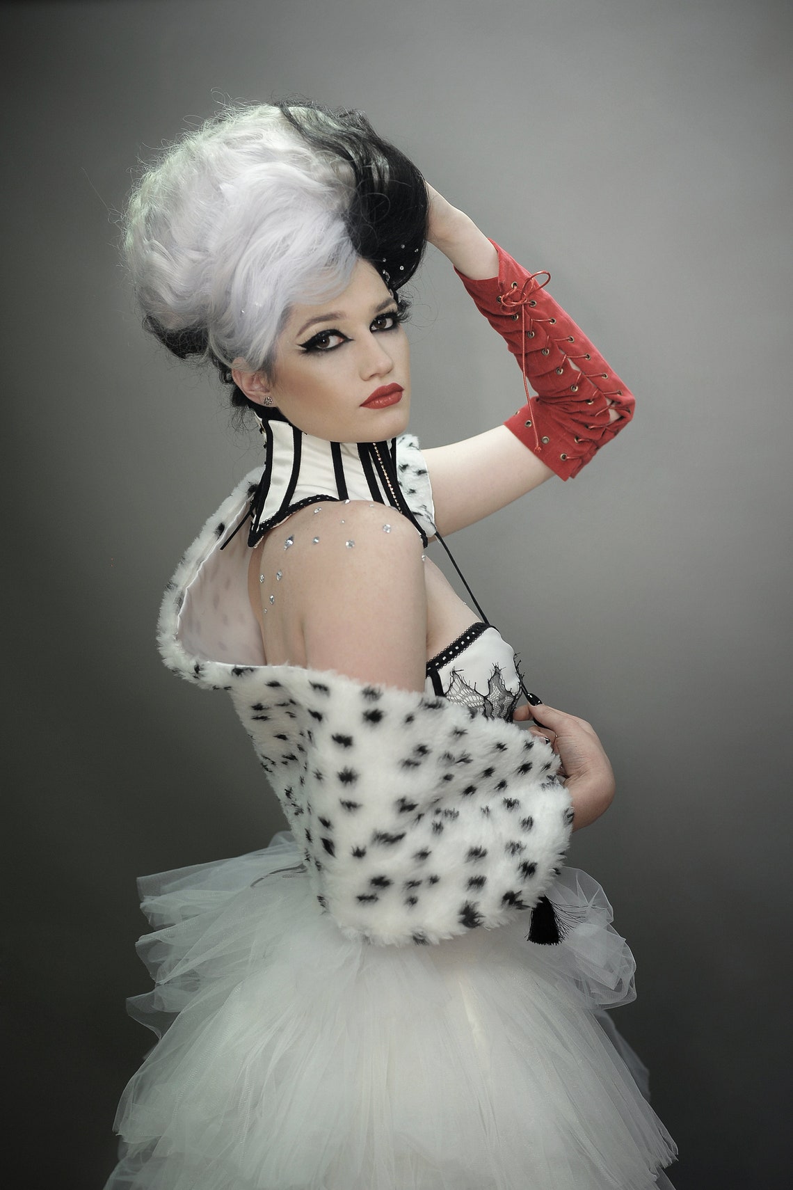 Cruella Dress /cruella Corset Dress/cruella Black and White Etsy