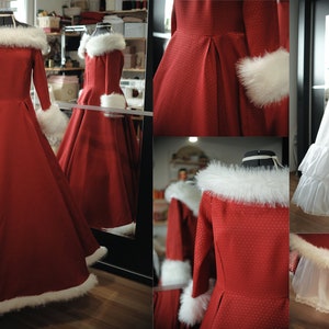 Christmas Dress/ Mrs Claus Dress/mrs Santa Claus Dress / Christmas Maxi ...